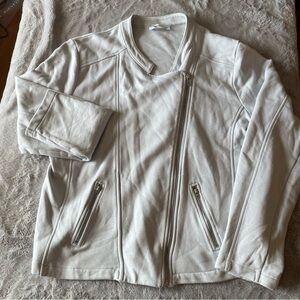 Kettlewell Chole Stylish White Zip-Up soft moto Jacket size LL